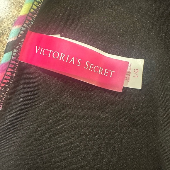 Victorias Secret Bikini Bottoms Multicolored Diagonal Stripes Womens Size Large - Picture 6 of 8